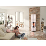 Krbová kamna Leda COLONA LITE L bílý smalt, zadní odkouření